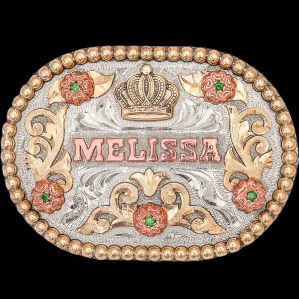 "The simple, yet polished design of this buckle is the perfect personalized gift for any person who wants to add a little western flare to their outfit. Crafted on a hand-engraved, German Silver base with a natural finish. Detailed with a Jewelers Br